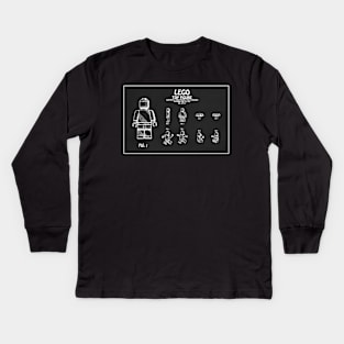 Lego Toy Figurine Patent Drawing - P Kids Long Sleeve T-Shirt